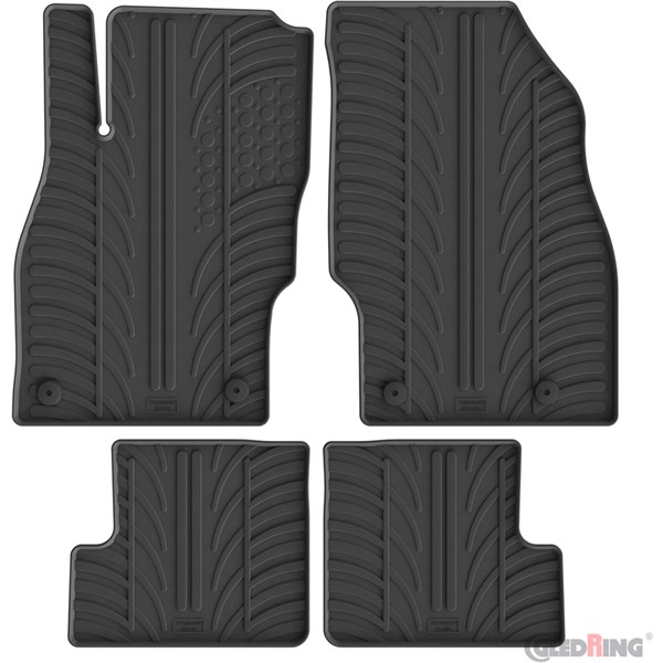 Bilmåtter GledRing Opel Adam 2012–2019 gummi 4 dele, Foran og bag GledRing
