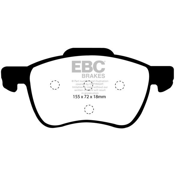 Bremsebelægning GREENSTUFF, Foraksel EBC BRAKES EBC Brakes