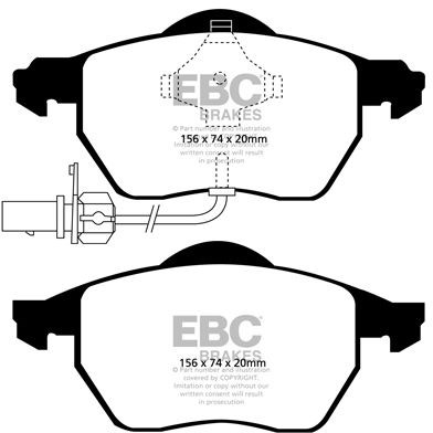 Bremsebelægning GREENSTUFF, Foraksel EBC BRAKES EBC Brakes
