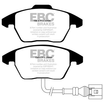 Bremsebelægning GREENSTUFF, Foraksel EBC BRAKES EBC Brakes