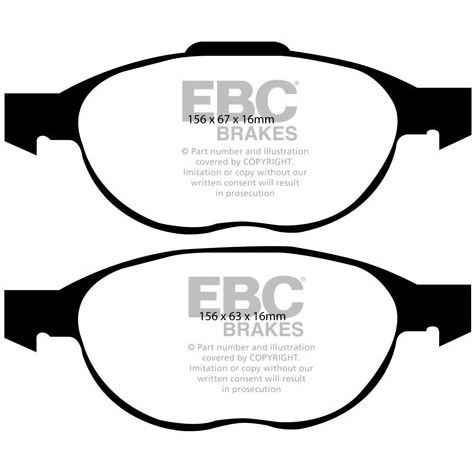 Bremsebelægning GREENSTUFF, Foraksel EBC BRAKES EBC Brakes