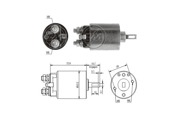 Magnetafbryder, starter 12V