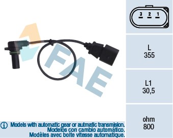 Sensor, omdrejningstal FAE FAE