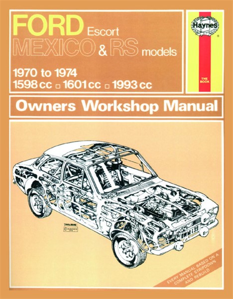 Reparationshandbog, Ford Escort Mk I Rs 1600, Rs 2000 Haynes HAYN Haynes