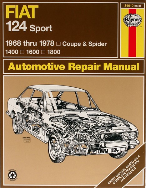 Haynes Reparationshåndbog, Fiat 124 Sport/spider HAYNES Haynes