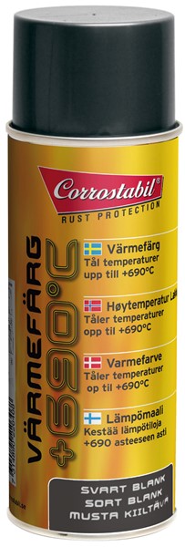 Varmebestandig maling mat sort spray 400ml CORROSTABIL Corrostabil