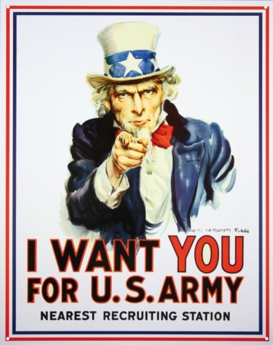 Pladeskilt/uncle Sam I want you