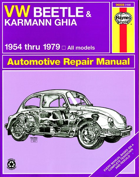 Haynes Reparationshåndbog, Vw Beetle & Karmann Ghia Haynes