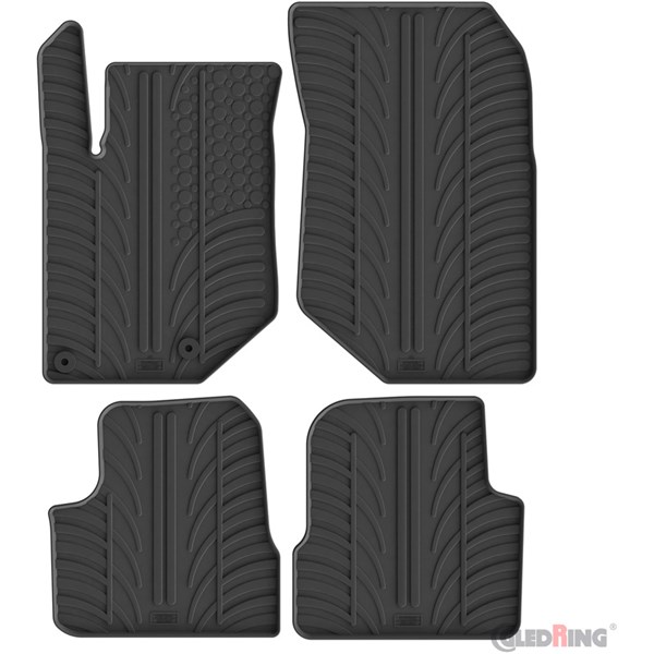 Gummimåtte kupé Peugeot 208 II & Opel Corsa F 2019-, Foran og bag GledRing