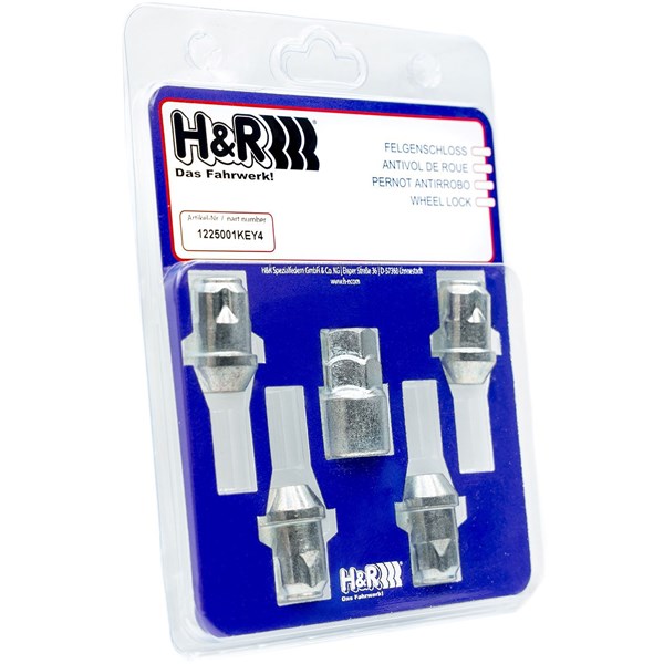 Wheel-Lock set wheel nut M12 conical seat 60° H&R SPEZIALFEDERN H&R Spezialfedern
