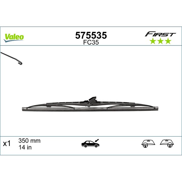 Viskerblad, Bag, Førerside, Passagerside VALEO VALEO