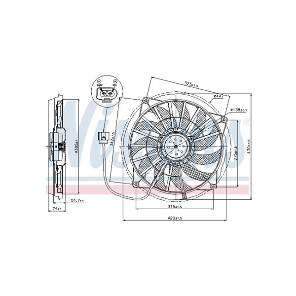 Ventilator, motorkøling 12V NISSENS NISSENS