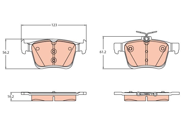 Bremseklodser, Bagaksel TRW TRW