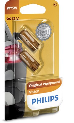 Pære, blinklys - Glødelampe PHILIPS WY5W W2,1x9,5d, Sidespejl, Si Philips