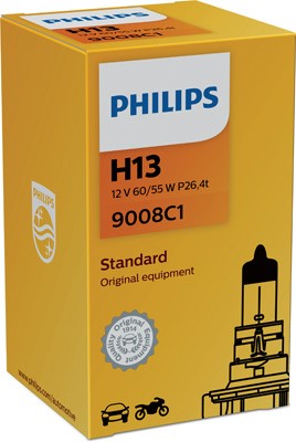 Pære, tågelygte - Halogenpære PHILIPS H13 P26,4t 12V PHILIPS Philips