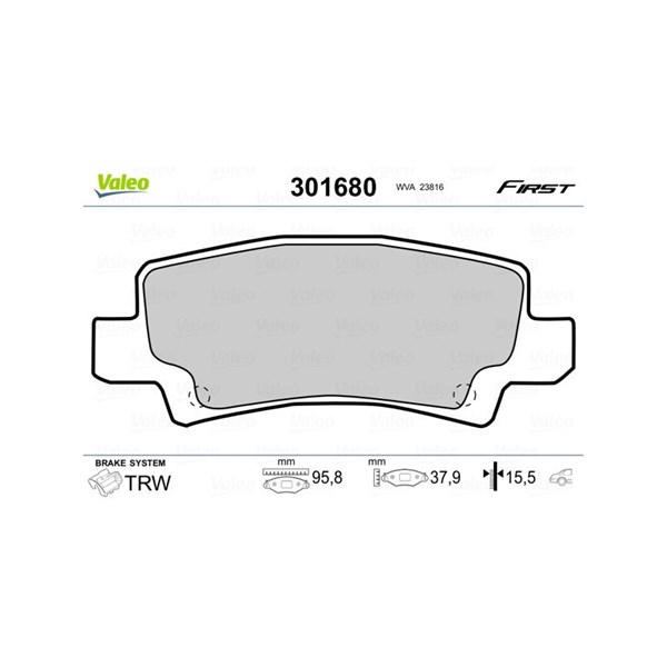 Bremseklodser, Bagaksel VALEO VALEO