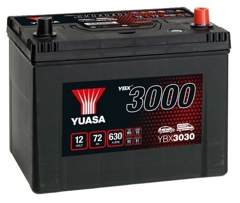 StartBatteri Yuasa YBX3030 12V 72Ah 630A YUASA
