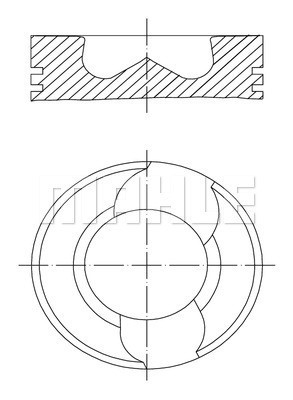 Stempel, Til cylinder 1, Til cylinder 2 MAHLE MAHLE