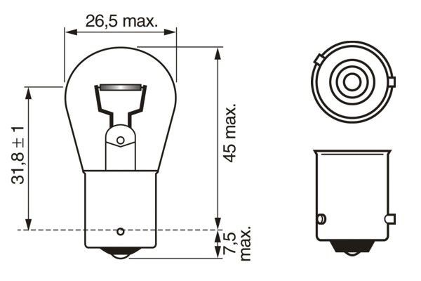 Pære, blinklys 12V, Bag, Foran BOSCH BOSCH Pære, blinklys 12V, Bag, Foran BOSCH BOSCH