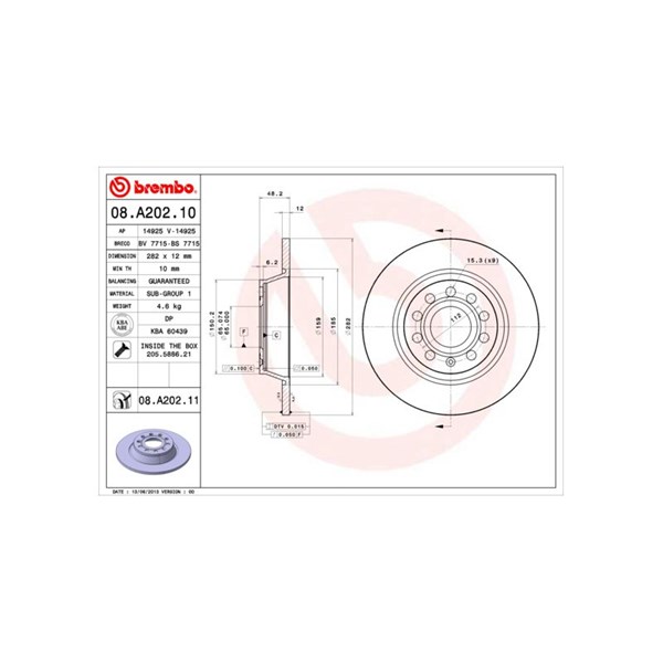 Bremseskive Solid, Bagaksel BREMBO BREMBO