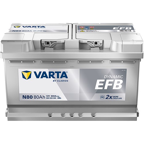 Startbatteri Varta Dynamic Efb N80 12v 80ah/800a, Bagagerum VARTA