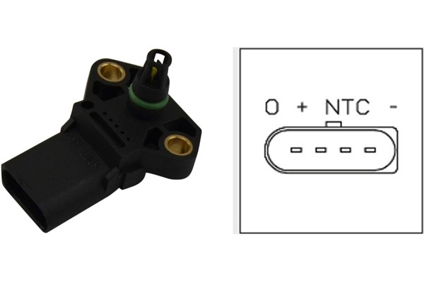 Sensor, sugerørstryk, Nede, Indsugningsmanifould KAVO PARTS KAVO PARTS