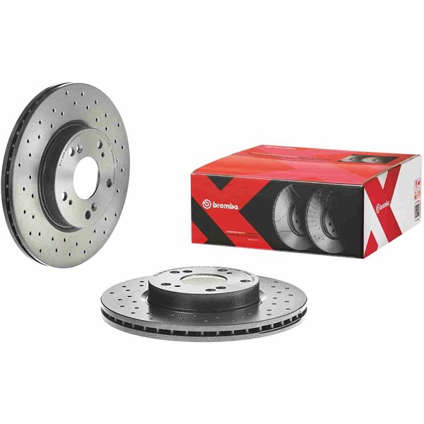 Bremseskive Perforeret/ventileret, Foraksel BREMBO BREMBO