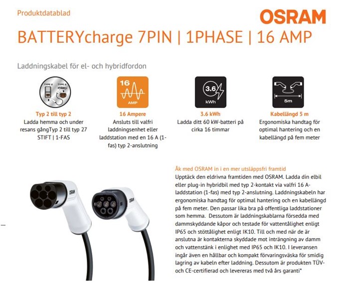 BATTERYcharge 7PIN OSRAM OSRAM