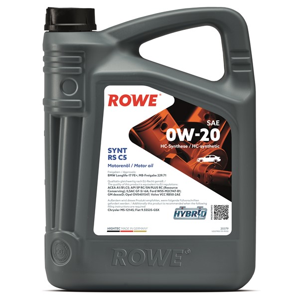 HIGHTEC SYNT RS C5 SAE 0W-20 (20379) ROWE ROWE