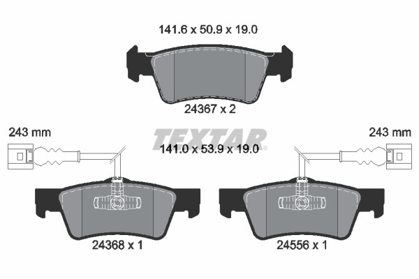 Bremseklodser, Bagaksel TEXTAR Q+ TEXTAR