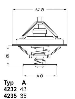 Termostat, kølemiddel BORGWARNER (WAHLER) BorgWarner (Wahler)