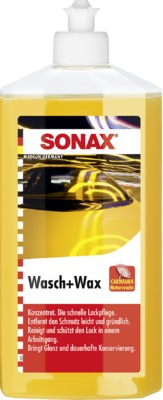 Bilshampoo voks Sonax Wash+wax Carnauba