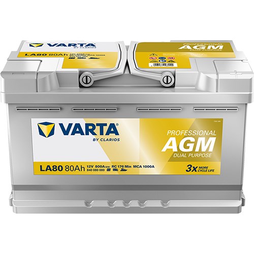 Startbatteri Varta Professional Agm La80 80ah 800a VARTA