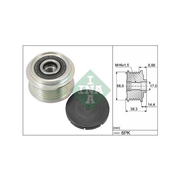 Generator friløbskobling INA INA