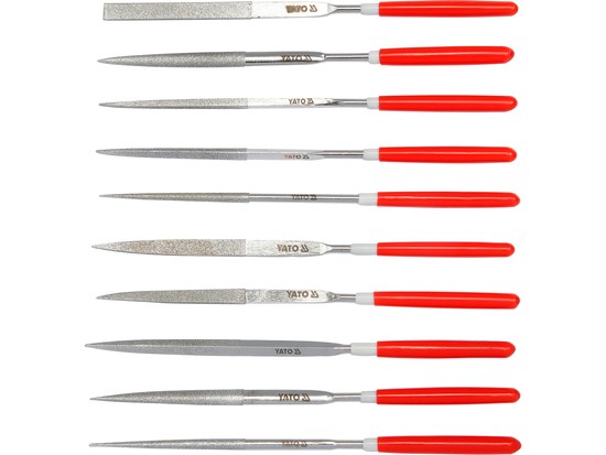 Diamantnålfil sæt 10 stk 3x140x50 Yato