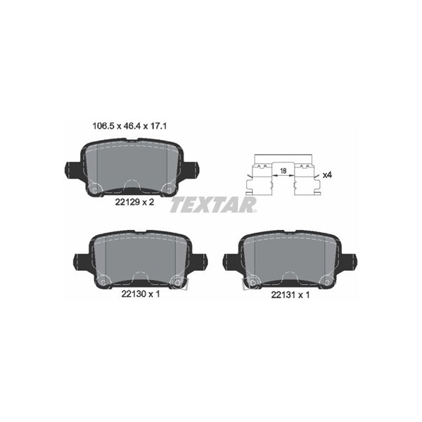 Bremseklodser, Bagaksel TEXTAR TEXTAR