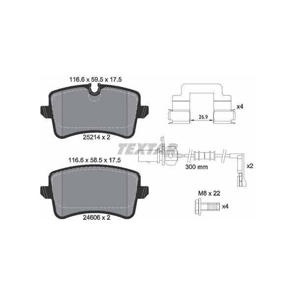 Bremseklodser, Bagaksel TEXTAR TEXTAR