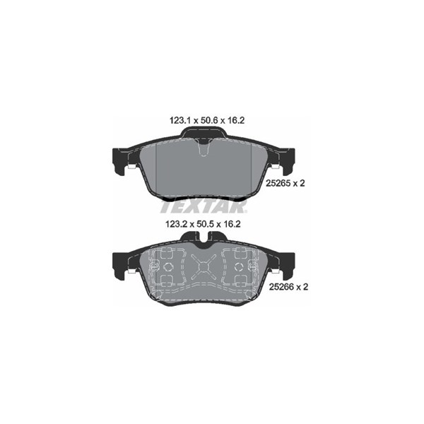 Bremseklodser, Bagaksel TEXTAR TEXTAR