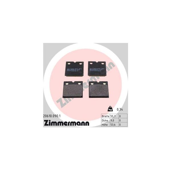 Bremseklodssæt, parkeringsbremse, Bagaksel ZIMMERMANN ZIMMERMANN