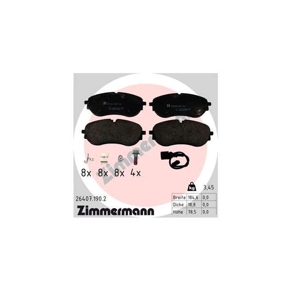 Bremseklodser, Foraksel ZIMMERMANN ZIMMERMANN