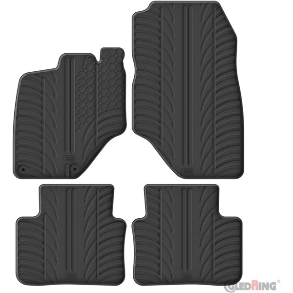 Gulvmåtter, sæt - Gummimåtte, kupé Peugeot 5008 III Hybrid, Foran GledRing