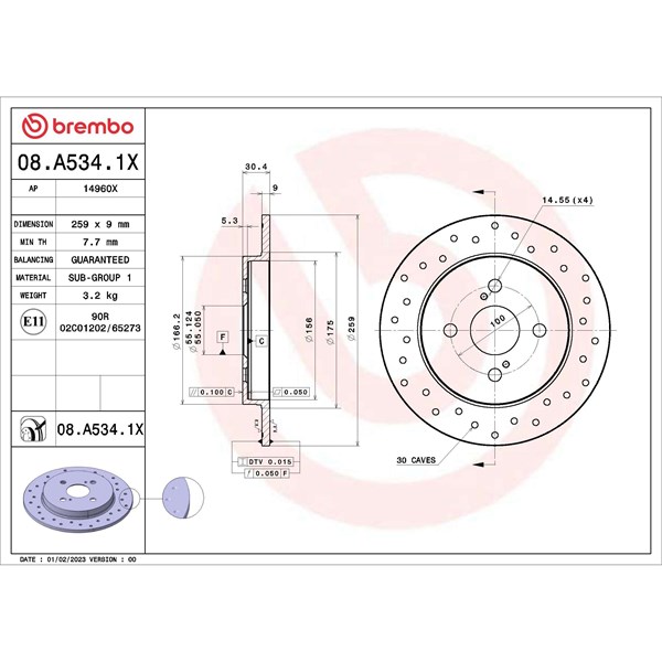 Bremseskive Solid, Bagaksel BREMBO BREMBO