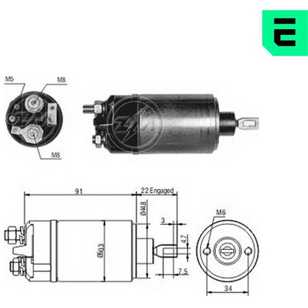 Magnetafbryder, starter 12V