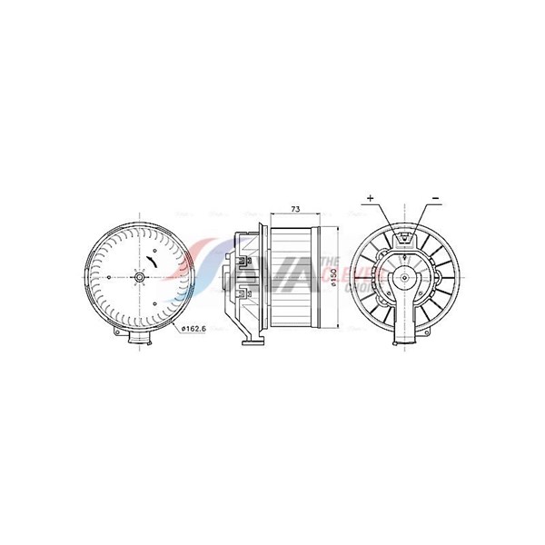 Kabineblæser 12V AVA QUALITY COOLING AVA QUALITY COOLING