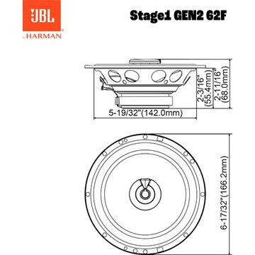 JBL Stage 1 Gen2 62F 6.5inch 2-Way Højttalersæt 400W/50W RMS JBL JBL