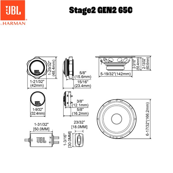 Tom subwooferkasse - JBL Stage 2 65C 6.5'' (16cm) Compo Set JBL JBL Tom subwooferkasse - JBL Stage 2 65C 6.5'' (16cm) Compo Set JBL JBL