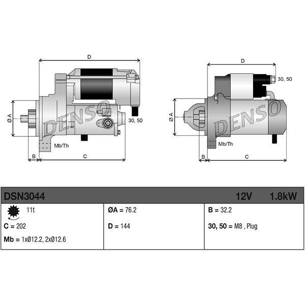 Starter 12V DENSO DENSO