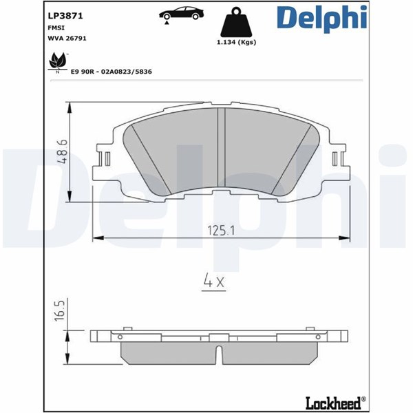 Bremseklodser, Foraksel DELPHI DELPHI