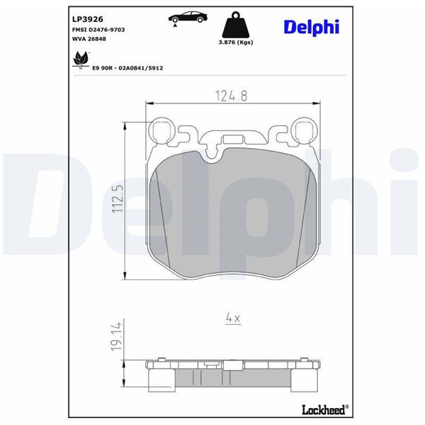 Bremseklodser, Foraksel DELPHI DELPHI
