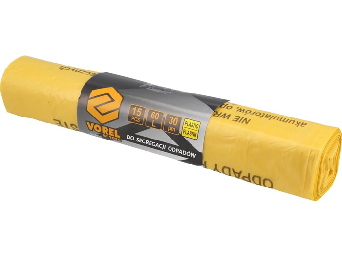Affaldssække til plast 60 L 15 stk VOREL VOREL